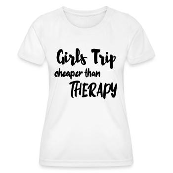 Girls trip cheaper than therapy - Frauen Funktions-T-Shirt - Weiß - Vorne - AI Model Female 172 dark (172cm)