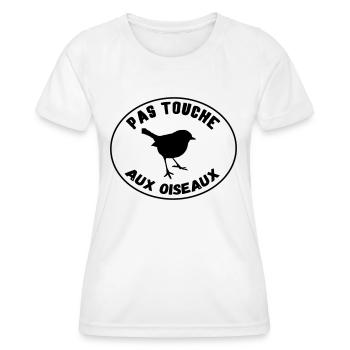 Protection des oiseaux anti chasse - T-shirt sport Femme - blanc - Devant - AI Model Female 172 dark (172cm)
