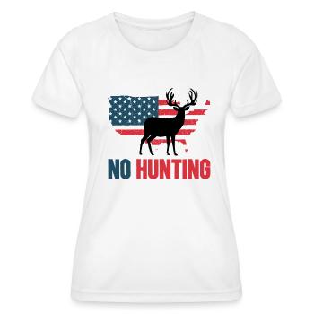 Anti chasse No hunting USA - T-shirt sport Femme - blanc - Devant - AI Model Female 172 dark (172cm)