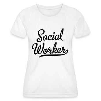 Travailleur social - T-shirt sport Femme - blanc - Devant - AI Model Female 172 dark (172cm)