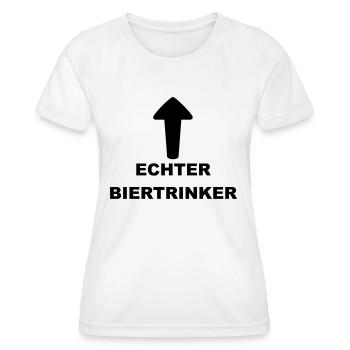 Lustiges "Echter Biertrinker" Design - Frauen Funktions-T-Shirt - Weiß - Vorne - AI Model Female 172 dark (172cm)