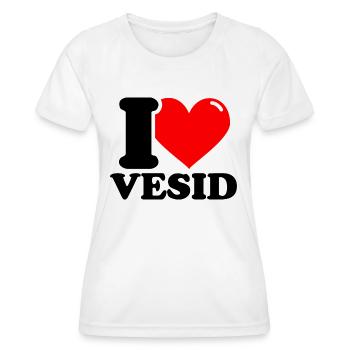 J'adore le prénom Vesid - T-shirt sport Femme - blanc - Devant - AI Model Female 172 dark (172cm)