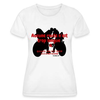 FR49-Aucune route n’est trop longue version Red - T-shirt sport Femme - blanc - Devant - AI Model Female 172 dark (172cm)
