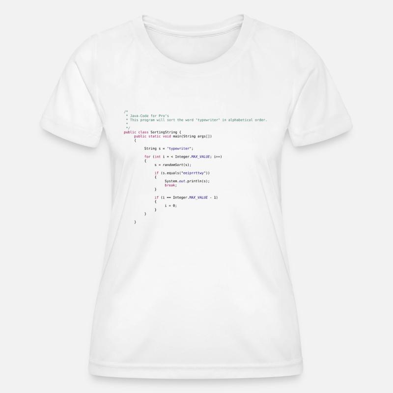 code Java drôle pour trier - T-shirt sport Femme - blanc