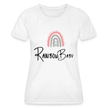 Bébé arc-en-ciel - T-shirt sport Femme - blanc - Devant - AI Model Female 172 dark (172cm)
