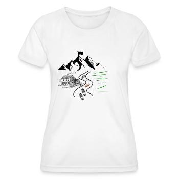 Wandern - Bergdesign mit Wanderweg - Frauen Funktions-T-Shirt - Weiß - Vorne - AI Model Female 172 dark (172cm)