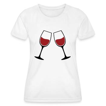 Weingläser Silhouette - Frauen Funktions-T-Shirt - Weiß - Vorne - AI Model Female 172 dark (172cm)