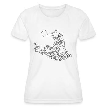 Surfer Maze (schwarze Version) - Frauen Funktions-T-Shirt - Weiß - Vorne - AI Model Female 172 dark (172cm)
