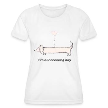 Dackel: it‘s a long day - Frauen Funktions-T-Shirt - Weiß - Vorne - AI Model Female 172 dark (172cm)