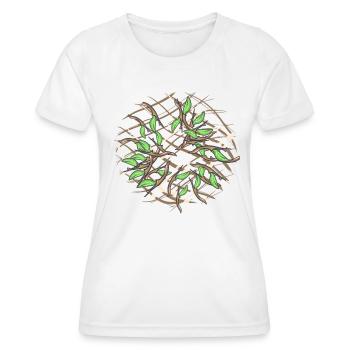 Crosses Pattern Cross Nature Branches Leaves - Women's Functional T-Shirt - white - Front - AI Model Female 172 dark (172cm)