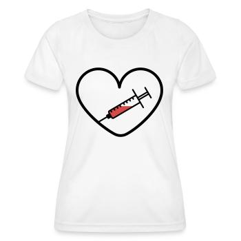 Vaccin Virus Covid Coeurs Partisans Design - T-shirt sport Femme - blanc - Devant - AI Model Female 172 dark (172cm)