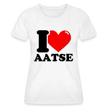J'adore le prénom aatse - T-shirt sport Femme - blanc - Devant - AI Model Female 172 dark (172cm)