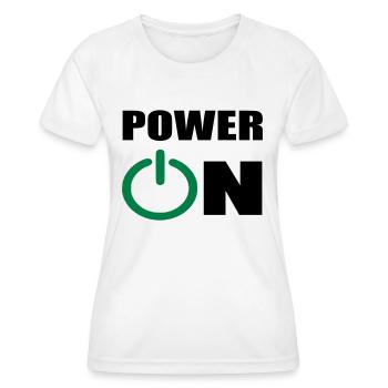 power on - Women's Functional T-Shirt - white - Front - AI Model Female 172 dark (172cm)
