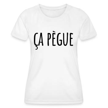 Ça pègue Expression régionale - T-shirt sport Femme - blanc - Devant - AI Model Female 172 dark (172cm)