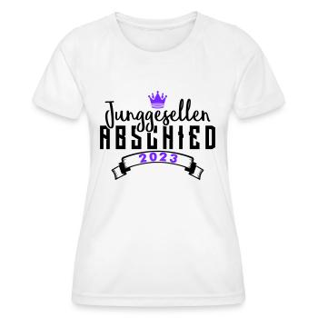 Junggesellenabschied 2023 - Frauen Funktions-T-Shirt - Weiß - Vorne - AI Model Female 172 dark (172cm)
