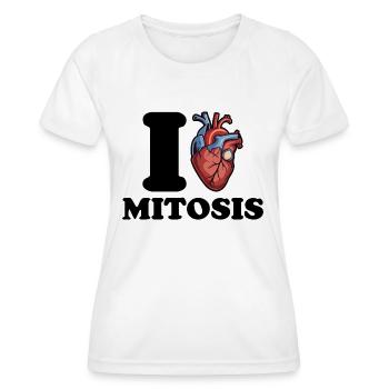 J’adore la mitose - T-shirt sport Femme - blanc - Devant - AI Model Female 172 dark (172cm)