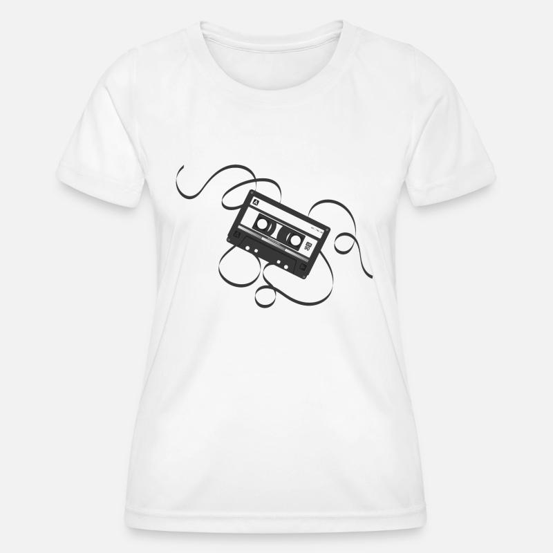 Compact Cassette - Women's Functional T-Shirt - white