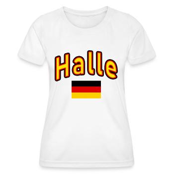 Halle drapeau allemand - T-shirt sport Femme - blanc - Devant - AI Model Female 172 dark (172cm)