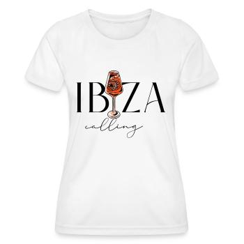 Ibiza Calling - Cocktail - Enterrement de vie de garçon - T-shirt sport Femme - blanc - Devant - AI Model Female 172 dark (172cm)