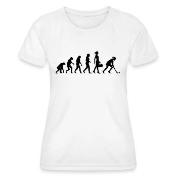 Evolution Hockey Frauen Hockeyspielerin - Frauen Funktions-T-Shirt - Weiß - Vorne - AI Model Female 172 dark (172cm)