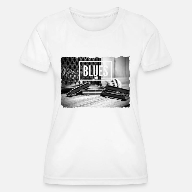 Blues harmonica for harmonica player - Women's Functional T-Shirt - white
