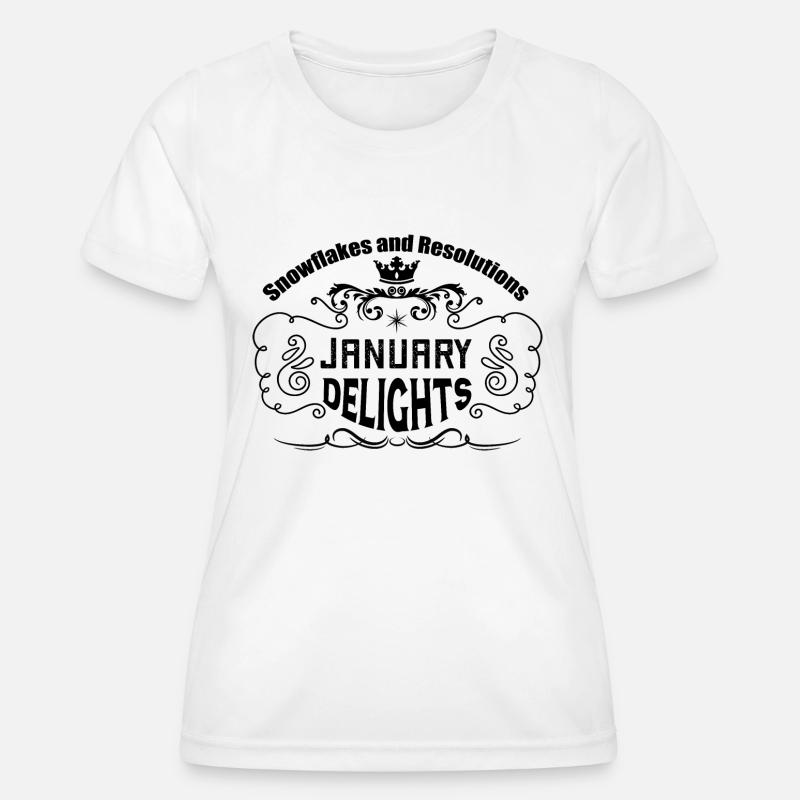 Snowflakes and Resolutions: January Delights. - Women's Functional T-Shirt - white