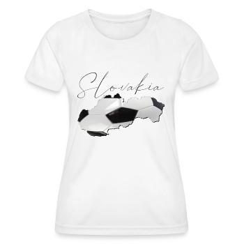 Slowakei Landkarte umrahmt echten Fußball EN - Frauen Funktions-T-Shirt - Weiß - Vorne - AI Model Female 172 dark (172cm)