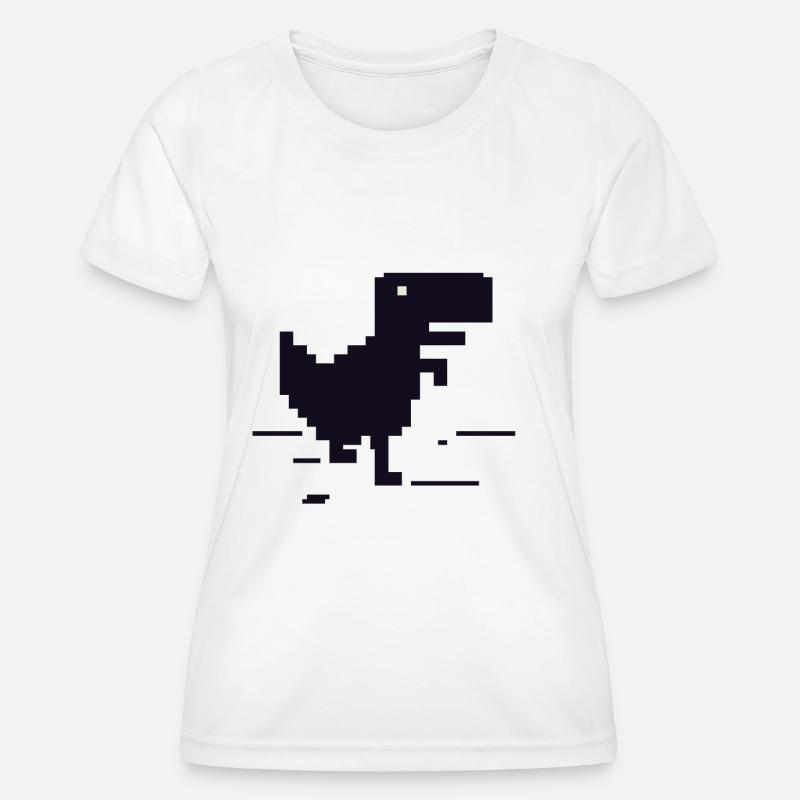 Retro pixel dinosaur - Women's Functional T-Shirt - white
