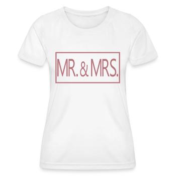 M. & Mme Couple marié Hommes & Femmes Cadeau de mariage - T-shirt sport Femme - blanc - Devant - AI Model Female 172 dark (172cm)