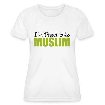 I´m Proud to be Muslim - Moslem - Muslime - Frauen Funktions-T-Shirt - Weiß - Vorne - AI Model Female 172 dark (172cm)