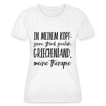 Lustiger Griechischer Spruch Griechenland Geschenk - Frauen Funktions-T-Shirt - Weiß - Vorne - AI Model Female 172 dark (172cm)
