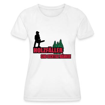 holzfäller - Frauen Funktions-T-Shirt - Weiß - Vorne - AI Model Female 172 dark (172cm)