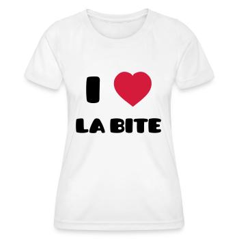 I Love La Bite - T-shirt sport Femme - blanc - Devant - AI Model Female 172 dark (172cm)