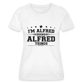 Ich bin Alfred, der Alfred Dinge macht - Frauen Funktions-T-Shirt - Weiß - Vorne - AI Model Female 172 dark (172cm)