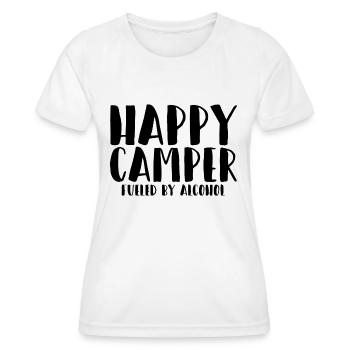 Un campeur heureux alimenté par l’alcool 3 - T-shirt sport Femme - blanc - Devant - AI Model Female 172 dark (172cm)