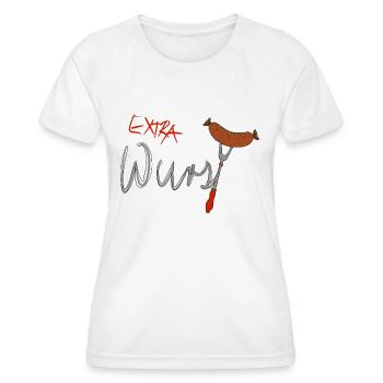 Saucisse supplémentaire - T-shirt sport Femme - blanc - Devant - AI Model Female 172 dark (172cm)