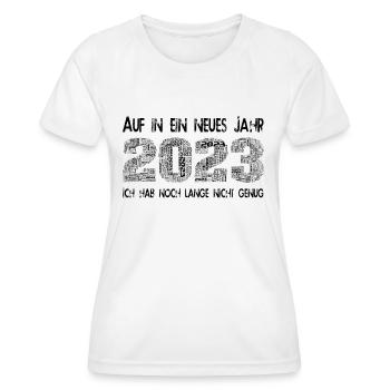 Auf in ein neues Jahr 2023 - Frauen Funktions-T-Shirt - Weiß - Vorne - AI Model Female 172 dark (172cm)
