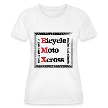 BMX Tshirt - Frauen Funktions-T-Shirt - Weiß - Vorne - AI Model Female 172 dark (172cm)