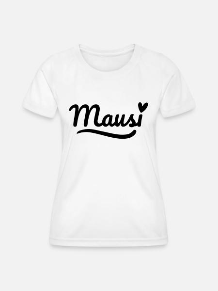 Mausi Schrift Herz - Frauen Funktions-T-Shirt - Weiß