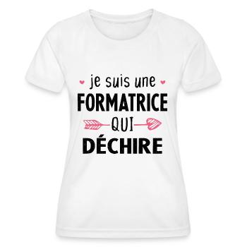 Je Suis Une Formatrice Qui Déchire Cadeau Drôle - T-shirt sport Femme - blanc - Devant - AI Model Female 172 dark (172cm)