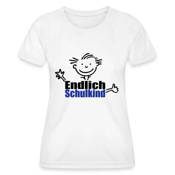 Junge: Endlich Schulkind - Frauen Funktions-T-Shirt - Weiß - Vorne - AI Model Female 172 dark (172cm)