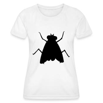 Silhouette Kleine Hausfliege Insekt - Frauen Funktions-T-Shirt - Weiß - Vorne - AI Model Female 172 dark (172cm)