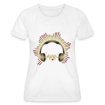 Earphone - Women's Functional T-Shirt - white - Front - AI Model Female 172 dark (172cm)