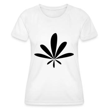 Hemp leaf rounded - Women's Functional T-Shirt - white - Front - AI Model Female 172 dark (172cm)