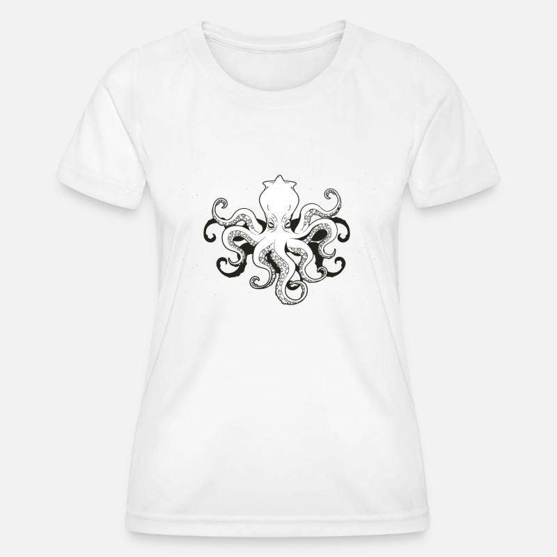 Cartoon octopus - Women's Functional T-Shirt - white