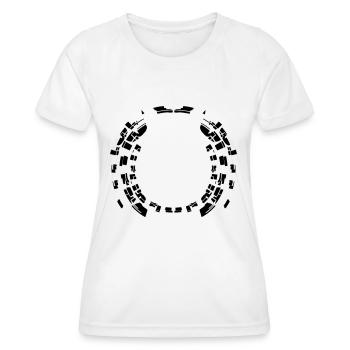 Kreis Muster Rund Rahmen Umrandung - Frauen Funktions-T-Shirt - Weiß - Vorne - AI Model Female 172 dark (172cm)