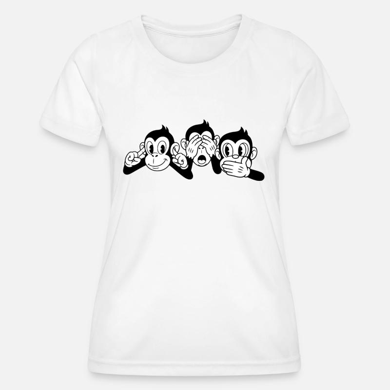 3 wise monkeys - Women's Functional T-Shirt - white