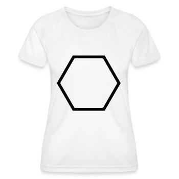 Polygon (fertigen) - Frauen Funktions-T-Shirt - Weiß - Vorne - AI Model Female 172 dark (172cm)