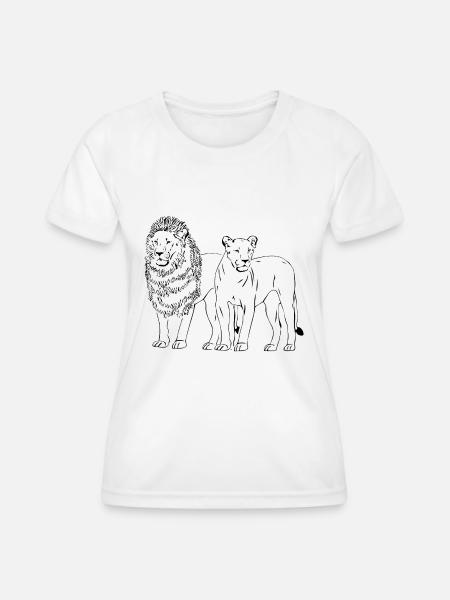 Lion - Löwe - Löwin - Frauen Funktions-T-Shirt - Weiß