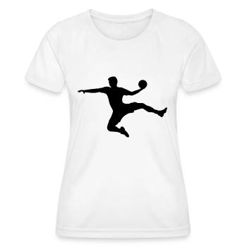 HANDBALLER gift club club player coach - Women's Functional T-Shirt - white - Front - AI Model Female 172 dark (172cm)